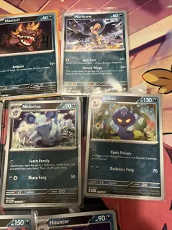 Pokemon TCG Lot of 10 Reverse Holo Darkness Type Pokemon Scarlet And Violet NM - Image 5