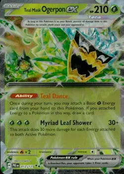 Teal Mask Ogerpon ex 012/131 Holo Double Rare Prismatic Evolutions Pokemon NM - Image 1