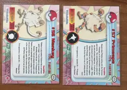1999 Topps Pokemon TV Series 1 Mankey #56 & Primeape #57 Blue Logo Lot Non-Foil - Image 2