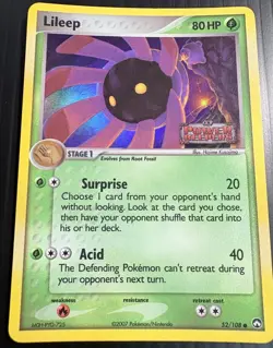 Lileep 52/108 Power Keepers Reverse Holo Stamped Pokemon TCG - Image 3