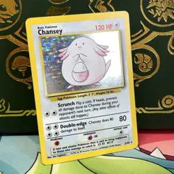 Chansey 3/102 Holo Holo Rare Base Set Unlimited 1999 Pokemon LP - Image 1
