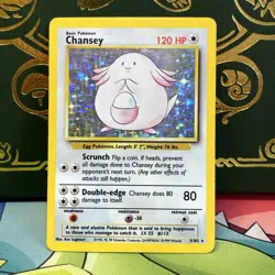 Chansey 3/102 Holo Holo Rare Base Set Unlimited 1999 Pokemon LP - Image 2