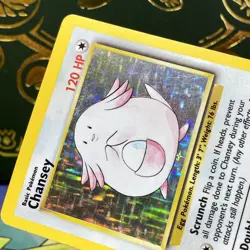 Chansey 3/102 Holo Holo Rare Base Set Unlimited 1999 Pokemon LP - Image 5