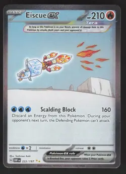 Eiscue ex 222/197 Pokemon TCG SV03: Obsidian Flames NM - Image 1