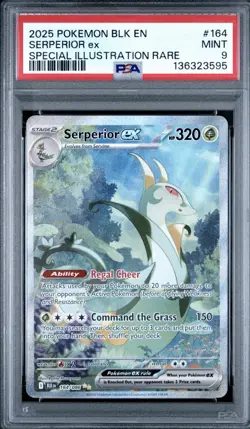 Pokemon 2025 Black Bolt Special Illustration Rare #164 Serperior EX PSA 9 Mint - Image 1