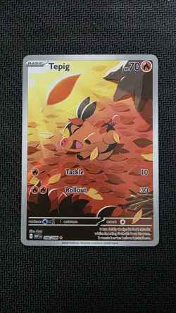 Pokemon Tepig 096/086 Illustration Rare Sv: White Flare Full Art NM/M+ - Image 1