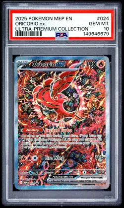2025 POKEMON MEP EN-ME BLACK STAR PROMO #024 ORICORIO EX PSA 10 - Image 1