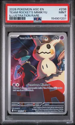 PSA 9 Team Rockets Mimikyu 238 Illustration Rare Ascended Heroes Pokemon 2026 - Image 1