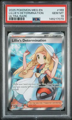 LILLIE'S DETERMINATION Mega Evolution Ultra Rare #169 PSA 10 Pokemon - Image 1