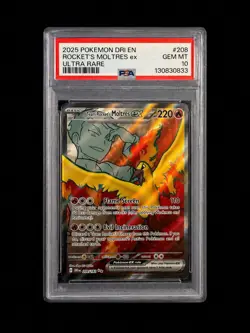Pokemon Team Rocket's Moltres ex 208/182 Destined Rivals Ultra Rare Holo PSA 10 - Image 1