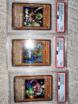 2004 Yu-Gi-Oh! Set Of 3 Andro, Theinen/ Great And Teleia Sphinx PSA 9. - Image 1