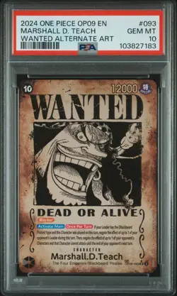 2024 ONE PIECE OP09-EMPERORS IN THE NEW WORLD #093 MARSHALL D. TEACH PSA 10 - Image 1