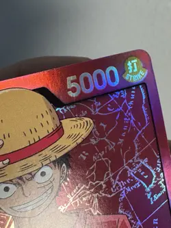 Bandai One Piece CCG Monkey.D.Luffy Leader ST01-001 Super Pre-Release Foil - Image 3
