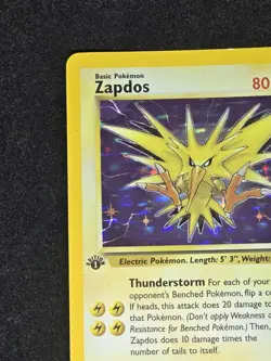 Zapdos 15/62 Fossil Holo 1st Edition WOTC 1999 Pokemon Card - Image 3