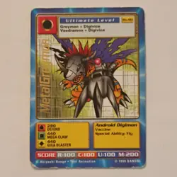 Bandai MetalGreymon Digimon CCG Bo-80 Ultimate Android Digimon English Card 1999 - Image 1
