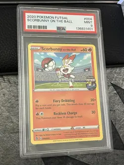 PSA 9 Pokemon Futsal Scorbunny On The Ball 004/005 2020 Promo Card English - Image 1