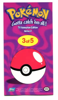 Pokemon Topps 2000 TV Animation Series 2 Jumbo Card #3 of 5 - Image 2