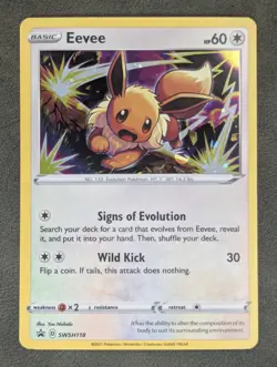 Eevee SWSH118 Pokemon TCG Promo SWSH: Sword & Shield Promo Cards Near Mint - Image 1