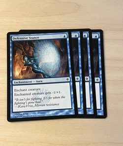 MTG - Defensive Stance - New Phyrexia #34- Playset (X4) - Image 1