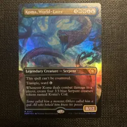 1x Koma, World-Eater ~~ Borderless - Foil NM-Mint, English Foundations MTG Magic - Image 1