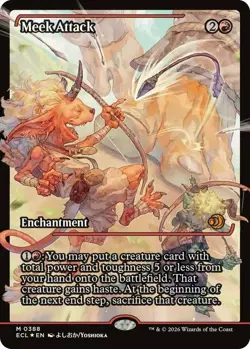 MTG Meek Attack (388) - Foil - Showcase, NM-Mint, English Lorwyn Eclipsed - Image 1