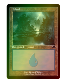Island (405) (Retro Frame) Foil Dominaria Remastered MTG - Image 1