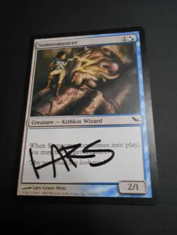 MTG Lars Grant-West signed and sketched Shadowmoor Somnomancer artist proof - Image 1