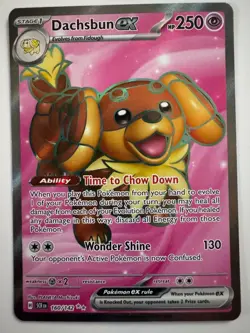 DACHSBUN EX 160/142 STELLAR CROWN ULTRA RARE POKEMON NM/M PLANETA MOCHIZUKI - Image 1