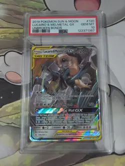 Pokemon TCG Lucario & Melmetal GX Tag Team Unbroken Bonds Card 120/214 PSA 10 - Image 1