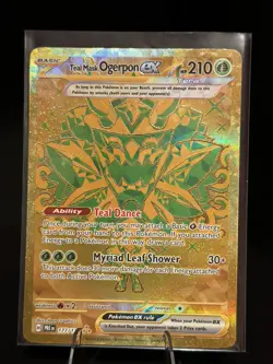 Pokemon Teal Mask Ogerpon EX 177/131 Gold Prismatic Evolutions Hyper Rare NM - Image 1