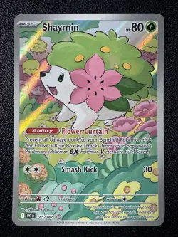 Pokemon Shaymin Illustration Rare IR Full Art Holo 185/182 Destined Rivals - Image 1