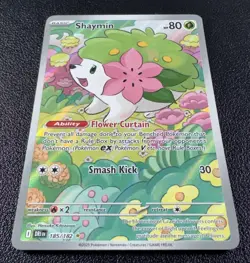 Pokemon Shaymin Illustration Rare IR Full Art Holo 185/182 Destined Rivals - Image 2
