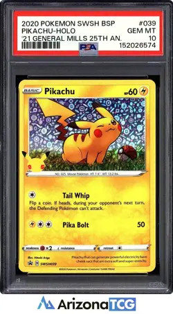 Pokemon 2020 Pikachu SWSH039 Holo SWSH Black Star Promos GEM MINT PSA 10 - Image 1