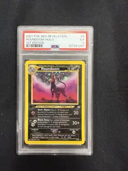 Pokemon Houndoom Neo Revelation 1st Edition Holo Rare #8 PSA 5 - Image 1