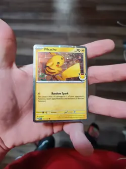 Pokemon Day 30th Anniversary Pikachu Promo #051 Cosmos Holo With Huge Tail Swirl - Image 2