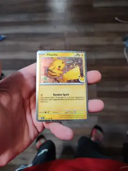 Pokemon Day 30th Anniversary Pikachu Promo #051 Cosmos Holo With Huge Tail Swirl - Image 3