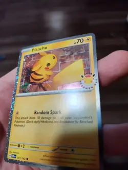 Pokemon Day 30th Anniversary Pikachu Promo #051 Cosmos Holo With Huge Tail Swirl - Image 4