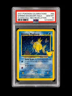 Pokemon Shining Magikarp 66/64 Celebrations Classic Collection Holo PSA 10 2021 - Image 1