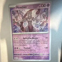 Pokemon Mewtwo 150/165 Scarlet & Violet 151 Rare Reverse Holo Basic 130 HP - Image 1