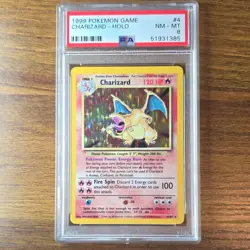 Pokemon TCG Charizard Holo Rare Base Set 4/102 1999 PSA 8 - Image 1