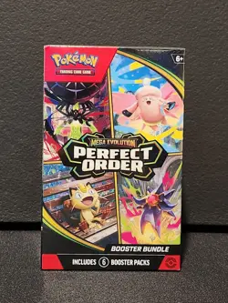 Pokemon TCG: Mega Evolution-Perfect Order Booster Bundle (6 Packs) New Sealed - Image 1