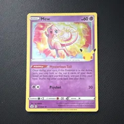 Mew 011/025 Celebrations Promo Holo Rare 60 HP Pokemon TCG English - Image 1