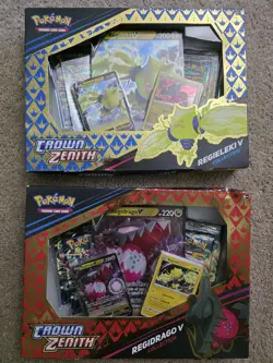 Pokemon TCG Crown Zenith Bundle Regidrago V & Regieleki V Collection Box SEALED - Image 1