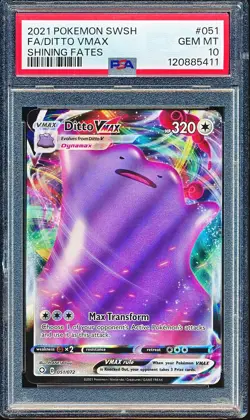 DITTO VMAX POKEMON SHINING FATES FULL ART ULTRA RARE HOLO 051/072 PSA 10 GEM MT - Image 1
