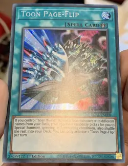 Yugioh *Euro Print* Toon Page Flip BLCR-EN068 Secret Rare 1st Ed NM w/Tracking - Image 5