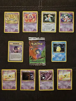 Empty Sanrina Wrapper, NM 10 Sabrina Cards 2000 Gym Challenge Pokemon TCG Cards - Image 1