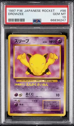 1997 POKEMON JPN ROCKET #96 DROWZEE PSA 10 - Image 1
