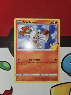 Scorbunny 16/25 - Non-Holo Pokemon TCG 25th Anniversary McDonalds Promo Nm - Image 1