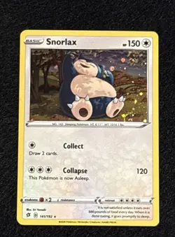 Pokemon TCG Snorlax 140/202 Cosmos Holo Swirl Promo! LP Small Swirl - Image 1