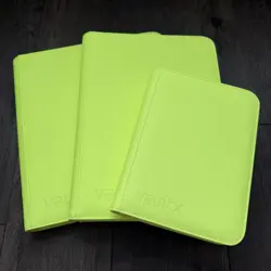 Set Of 3 Unused Vault X Neon Yellow Exo-Tec Zip Limited Edition Binders - Image 1